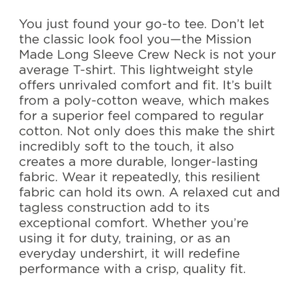 Men's Mission Made Long Sleeve Crew Neck T-Shirts (4 Pack) - Picture 5 of 6